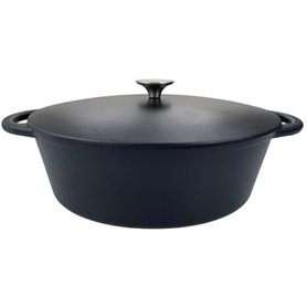 Cocotte en fonte - BAUMALU - 336408 - Ovale 33 cm - Noir mat
