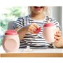 BEABA Gourde bébé/enfant en silicone, BabySqueez' 2 en 1, 2 embouts (1er et 2eme age), 180 ml, Rose