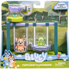 Aire de jeu - BLUEY - Bingo et Bébé Tortue - Mini parc - Balançoires incluses
