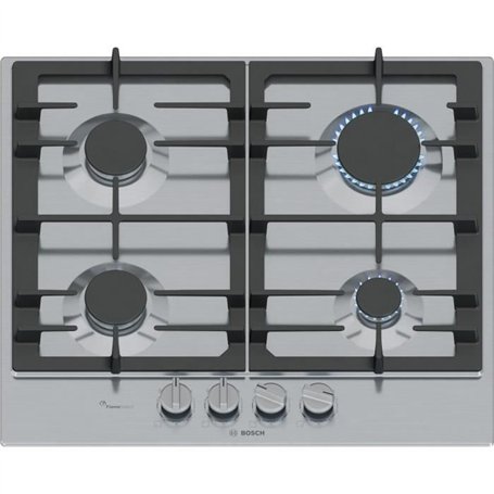 Table de cuisson a gaz - BOSCH Série 6 - 4 foyers - 52 x 58,2 x 4,5 cm - PCP6A5I90 - Inox