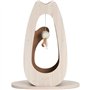 Griffoir pour chat - CATIT - Pixi Grand - Avec balle en tissu et plume - Aspect chene naturel