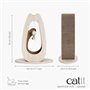 Griffoir pour chat - CATIT - Pixi Grand - Avec balle en tissu et plume - Aspect chene naturel