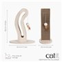 Griffoir pour chat - CATIT - Pixi Queue de chat - Avec balle en tissu et plume - Aspect chene naturel