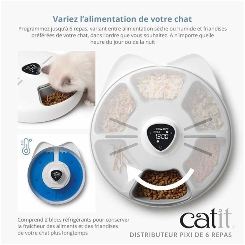 Image secondaire de Fontaine a eau pour chat - CATIT - PIXI - 2,5L - Avec LED - Trois réglages de débit d'eau - Rose pale