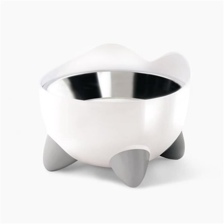 Gamelle pour chat - CATIT - PIXI - 200ml - Surélevée - Bols en acier inoxydable amovibles - Blanc