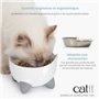 Gamelle pour chat - CATIT - PIXI - 200ml - Surélevée - Bols en acier inoxydable amovibles - Blanc