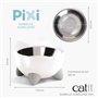 Gamelle pour chat - CATIT - PIXI - 200ml - Surélevée - Bols en acier inoxydable amovibles - Blanc