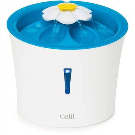Fontaine a eau pour chat a fleur - CATIT - Flower - 3L -  Avec LED - Bleu