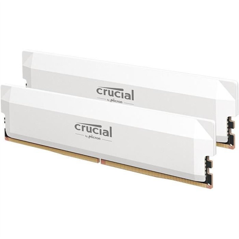 Image secondaire de CRUCIAL Mémoire RAM DDR5 PRO - Overclocking Edition - Kit 64GB (2 x 32GO) - 6400 MT/s - CL40 - UDIMM - Blanc