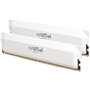 CRUCIAL Mémoire RAM DDR5 PRO - Overclocking Edition - Kit 64GB (2 x 32GO) - 6400 MT/s - CL40 - UDIMM - Blanc