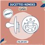Sucettes-Dodie Gaia Sucettes Rondes 0-6M x2 (Couleur : Beige)