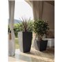 Bac a fleurs - DIVA BASALT - Gris anthracite - Carré - 42 L - 43,5 x 43,5 x H.44,2 cm - EDA - Bac intérieur amovible