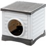 Niche - FERPLAST - PETVILLA 50 - 38,5 x 43 x 38,5 cm -  Blanc / Gris