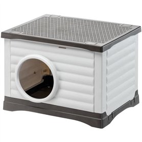 Niche - FERPLAST - PETVILLA 60 - 54 x 43 x 38,5 cm -  Blanc / Gris