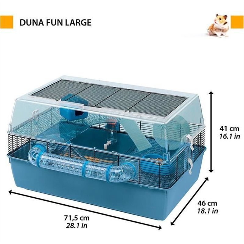Image secondaire de Cage - FERPLAST - DUNA FUN LARGE - 3 étages - 71,5 x 46 x 41 cm - Bleu