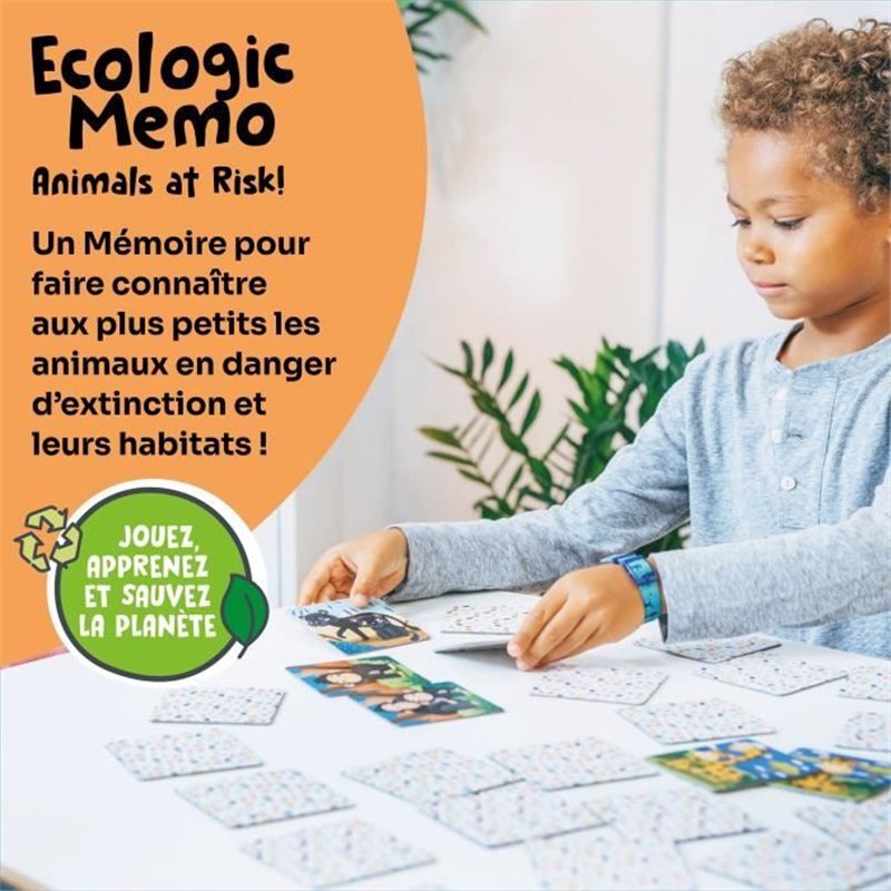 Image secondaire de Jeux éducatifs - GEOMAG - Ecologic Memo Animals at Risk - Jeu de mémoire - Animaux en voie de disparition - Association bébé/par