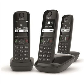 Téléphone Fixe AS690 Trio Noir - GIGASET - Mains-libres performant HSP - Blocage d'appels efficace