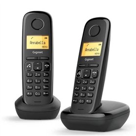 Téléphone sans fil GIGASET A270 Duo Noir - ID d'appelant, Répertoire 80 noms, Mains libres, Ecran LCD monochrome