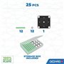 Coffret de construction - GEOMAG - Glow Recycled - 25 pieces - Luminescent - Magnétique - Plastique recyclé