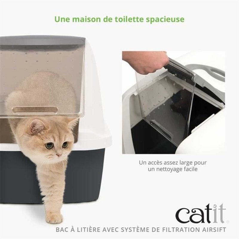 Image secondaire de Maison de toilette Bac a litiere pour chat - CATIT - Airsift Jumbo - Systeme de filtration intégré - L. 57 x l. 50 x H. 46,5 cm