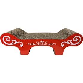 Griffoir pour chat - CATIT - Avec herbe a chat - Transat - Blanc et rouge