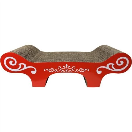 Griffoir pour chat - CATIT - Avec herbe a chat - Transat - Blanc et rouge