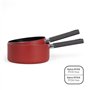 Set de 2 casseroles - LIVOO - MEP154R - Antiadhésif sans PFOA ni PFOS - Manche silicone - Tous feux dont induction