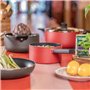 Set de 2 casseroles - LIVOO - MEP154R - Antiadhésif sans PFOA ni PFOS - Manche silicone - Tous feux dont induction