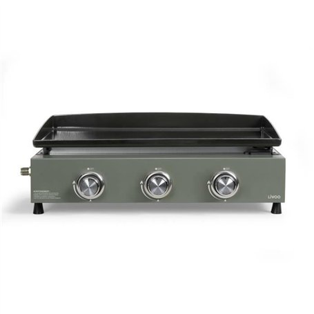 Plancha gaz - LIVOO - DOC324 - 3 brûleurs - Vert / Noir