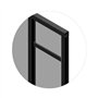 Kit lattes horizontales - OPTIMUM - Verriere fixe - H50 X L30 cm - Noir