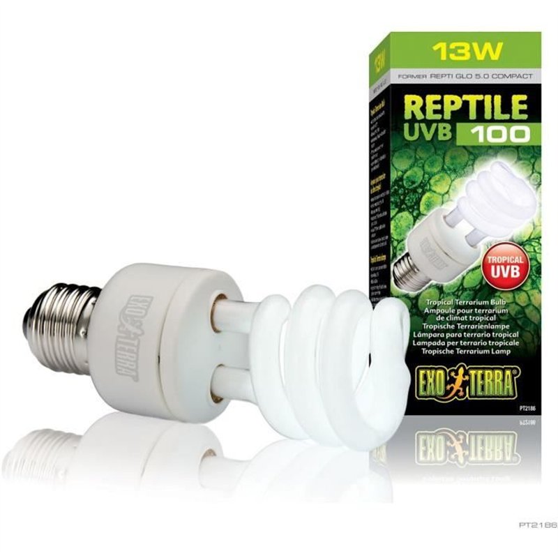 Image secondaire de Ampoule fluocompacte UVB pour terrarium - EXO TERRA - Reptile UVB 100 - Climat tropical et subtropical 13W