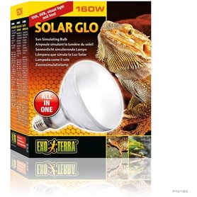 Ampoule simulant la lumiere du soleil pour terrarium - EXO TERRA - Solar Glo - UVB, UVA,  lumiere visible et  chaleur - 160W
