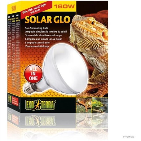 Ampoule simulant la lumiere du soleil pour terrarium - EXO TERRA - Solar Glo - UVB, UVA,  lumiere visible et  chaleur - 160W