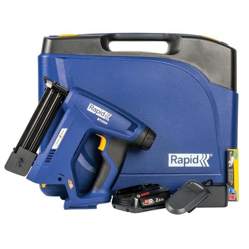 Image secondaire de Agrafeuse a batterie 18V pour 53/8-20mm - 8/15-20mm - RAPID - BTX553 -Coffret + batterie 2.5Ah + chargeur