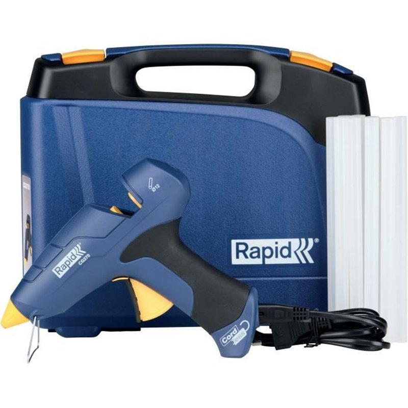 Image secondaire de Pistolet a colle cordon amovible pour colle Ø 12mm - RAPID - CG270 - Coffret + colle 10 sticks