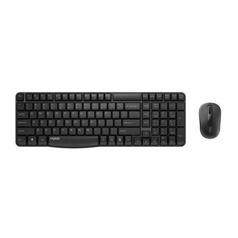 Ensemble clavier souris - RAPOO - X1800S - Sans fil - Numpad - Noir