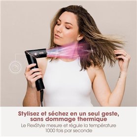 Seche-cheveux & styler soufflant 2 en 1- SHARK FLEXSTYLE - HD426EU - 3 accessoires - Noir et rose gold - 1400 W