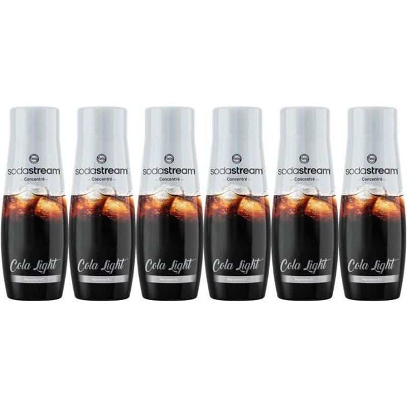Concentrés SODASTREAM - Lot de 6 concentrés Cola Light - Jusqu'a 54L de boissons - 440 ml