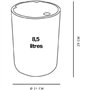 Poubelle de SDB - TODAY - UTILITY - 8,5 L - Ø 21 x x H 29 cm - Polypropylene - White