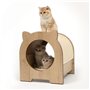Meuble a griffer pour chat - CATIT - Vesper Minou - Tapis a griffer en sisal remplaçable -  Aspect chene - L. 36 x l. 37 x H. 40