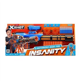 Blaster motorisé - ZURU - X-SHOT Rage Fire - 40 fléchettes - Trépied inclus - Portée 27 m
