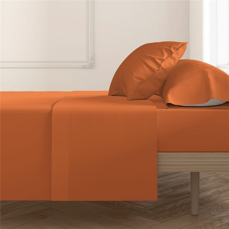 Drap Happy Home MixColors Orange Lit 1 personne