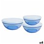 Set de Bols Duralex   Bleu Avec couvercle 3 Pièces (4 Unités)  