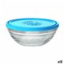 Panier-repas rond avec couvercle Duralex FreshBox Bleu 310 ml (12 Unités)