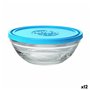 Panier-repas rond avec couvercle Duralex FreshBox Bleu 500 ml (12 Unités)