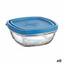 Panier-repas carré avec couvercle Duralex FreshBox Bleu 300 ml 11 x 11 x 5 cm (12 Unités)