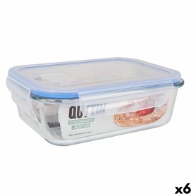 Boîte à lunch hermétique Quttin Transparent Rectangulaire 1L (6 Unités)
