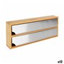 Porte-rouleaux de Cuisine Quttin Bambou Aluminium 33,5 x 13 x 5,5 cm (12 Unités)