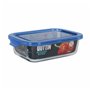 Boîte à lunch hermétique Quttin Bleu Transparent Rectangulaire 600 ml (6 Unités)