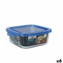 Boîte à lunch hermétique Quttin Bleu Transparent 750 ml (6 Unités)